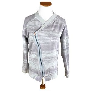 Lululemon Mula Bundle Wrap Asymmetrical Gray Stripe Jacket Women’s Sz‎ 4